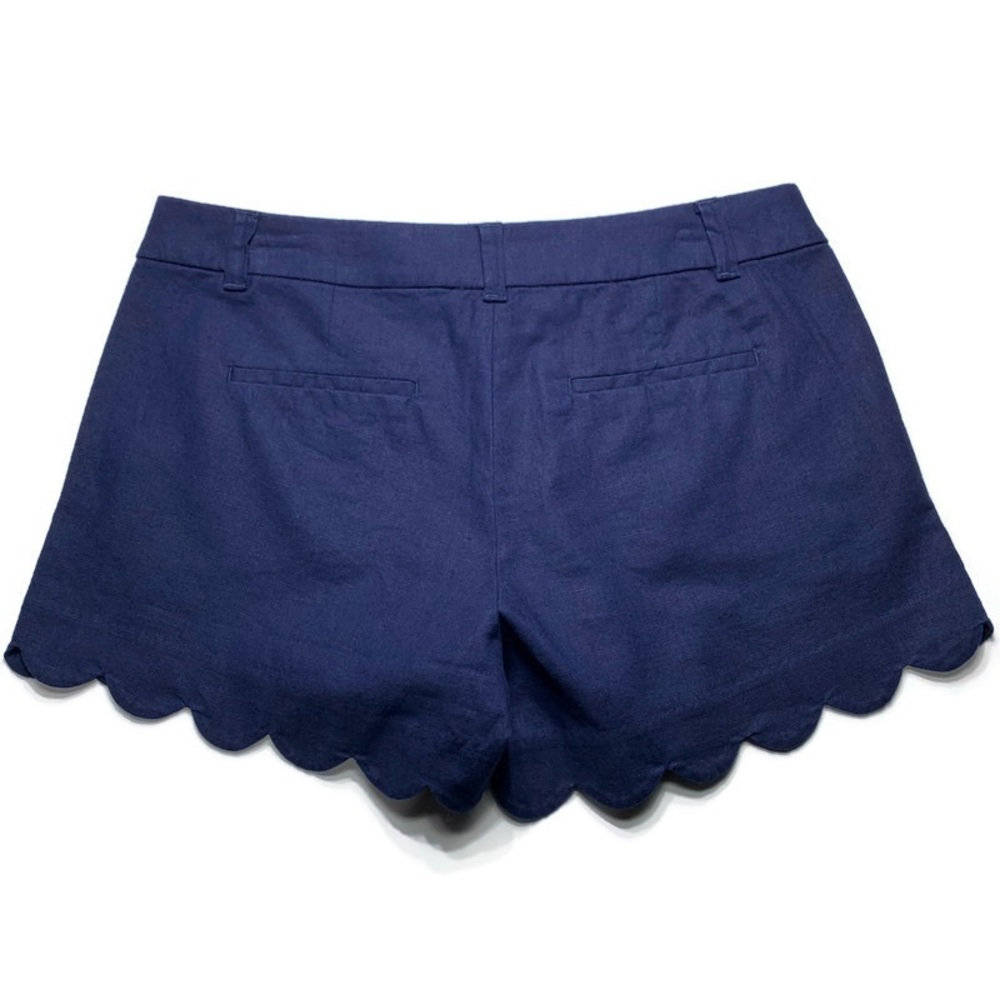 J. Crew White‎ Scallop Linen-Blend Shorts - Picture 2 of 9